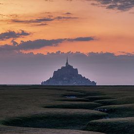 Sunset at Mont Saint-Michel by Ilya Korzelius