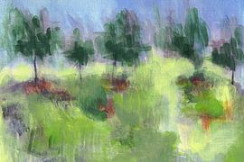 Impressionistische groene bomen van Lori Ann Folz