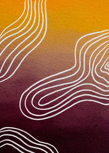 Intemporel - motif abstrait aubergine/orange