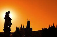 Silhouettes du pont Charles au coucher du soleil à Prague par Anton Eine Aperçu