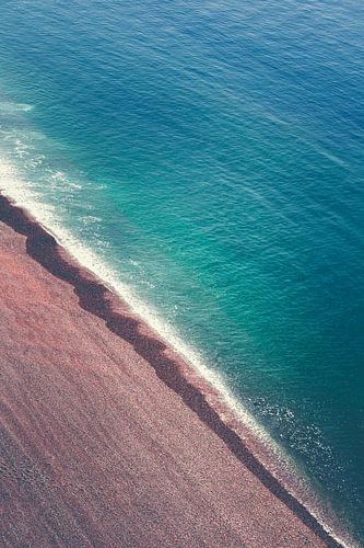 Aerial view of beach near Etretat, France