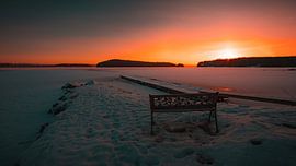 Sweden frozen lake sunrise by Andy Troy
