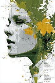 surreale abstrakte Porträt Frau von Egon Zitter