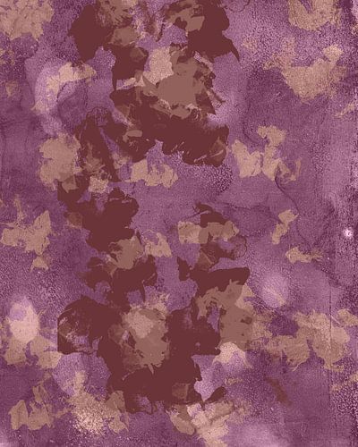 Moderne abstracte kunst in beige, bruin op paars