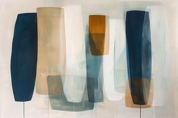 Modern abstract art in earth tones and blue