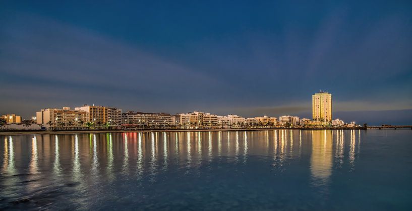 The capital of Lanzarote, Arrecife, just before dark by Harrie Muis