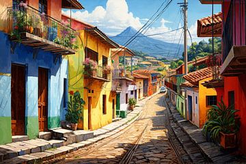 Zicht op Colombia van Abstract Schilderij