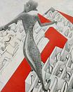 Abstract figure escapes from cubicle society by Jan Keteleer (JanKé): A Journey Beyond the Canvas thumbnail