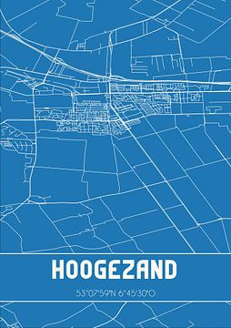 Blauwdruk | Landkaart | Hoogezand (Groningen) van Rezona