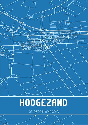 Blauwdruk | Landkaart | Hoogezand (Groningen)