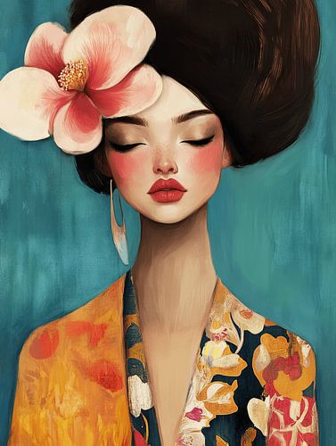 Kleurrijk modern portret