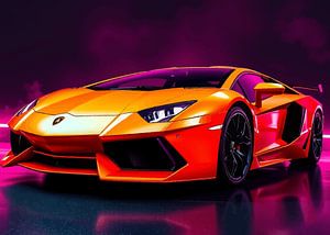 Lamborghini Aventador Orange Neon 2