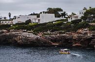Varen in Mallorca  | Foto van een vissersboot varend tussen de rotsen met huizen | Spanje  Europa van Willie Kers thumbnail