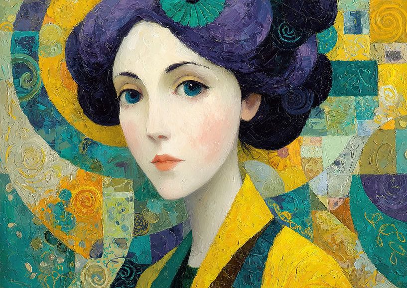 Weibliches Porträt | Modernes Porträt einer Frau von Kunst Laune