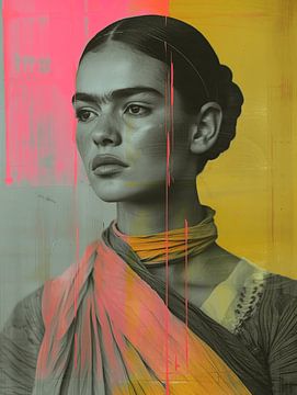 Frida in neon kleuren van Carla Van Iersel