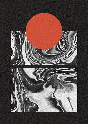 Minimale marmeren zonsondergang