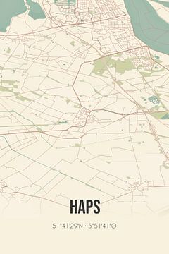 Alte Karte von Haps (Nordbrabant) von Rezona