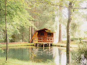 hut in het woud