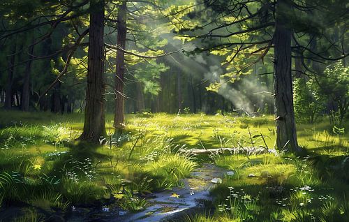 Forest idyll in summer
