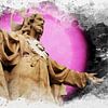 Statue du Christ avec halo, aquarelle sur Annavee