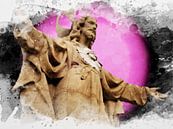 Christ statue with halo, watercolour by Annavee thumbnail