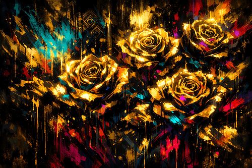 Goldrausch der Flora: Chromatische Rosen-Symphonie
