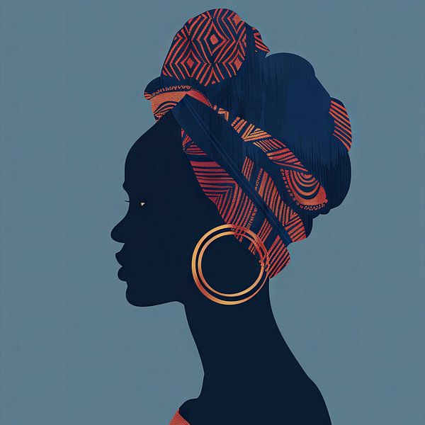 Stijlvol silhouet met hoofddoek van Poster Art Shop