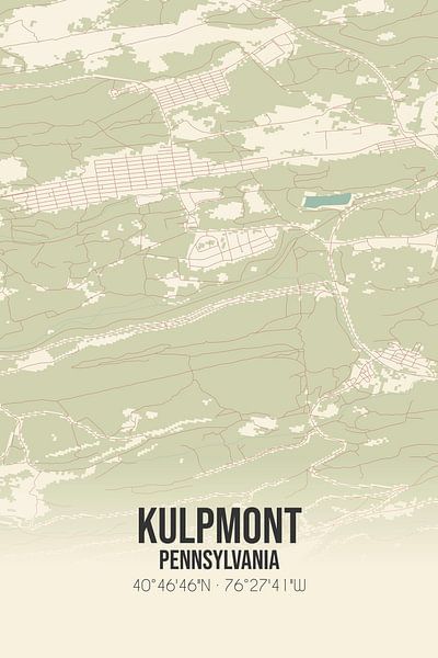 Vintage map of Kulpmont (Pennsylvania), USA. by Prints of Place