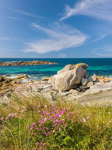 Rotsformatie bij het Plage de Rêve, Cléder, Bretagne