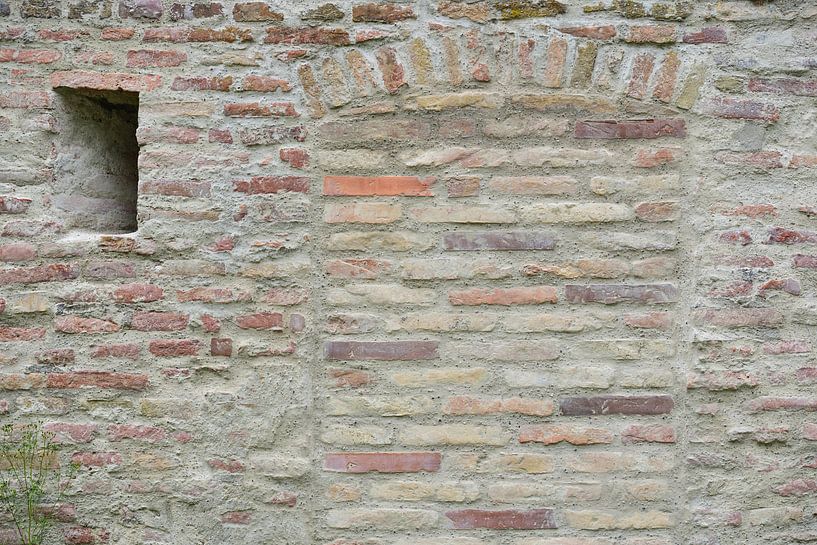 Bricked up historical wall with embrasure by Ulrike Leone