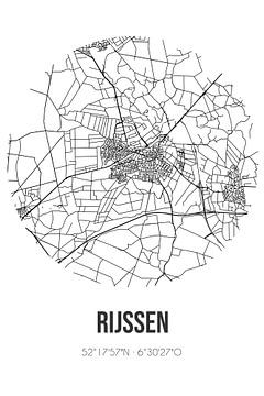 Rijssen (Overijssel) | Carte | Noir et blanc sur Rezona