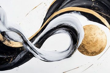 Des lignes dynamiques avec des accents dorés sur Poster Art Shop