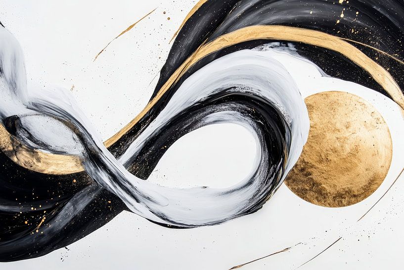 Des lignes dynamiques avec des accents dorés par Poster Art Shop