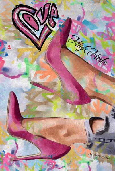 Talons aiguilles | Talons aiguilles et graffitis par Wil Vervenne