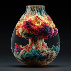 Colourful clouds in a glass vase by TheXclusive Art