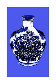 Vase bleu et blanc sur cartissi