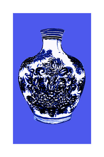 Blau-weiße Vase
