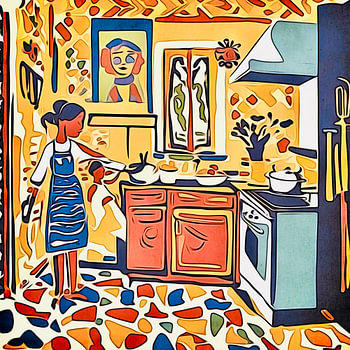 Teamwerk in de keuken-Matisse geïnspireerd
