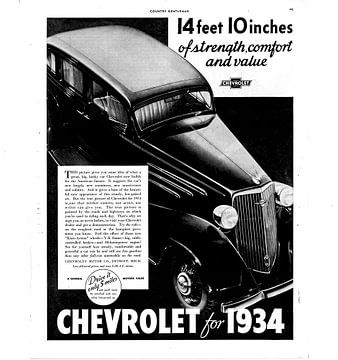 Chevrolet klasieker advertentie 1934 van Atelier Liesjes