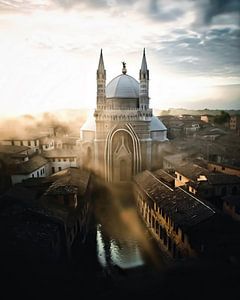 Romantische Toskana im Sonnenaufgang