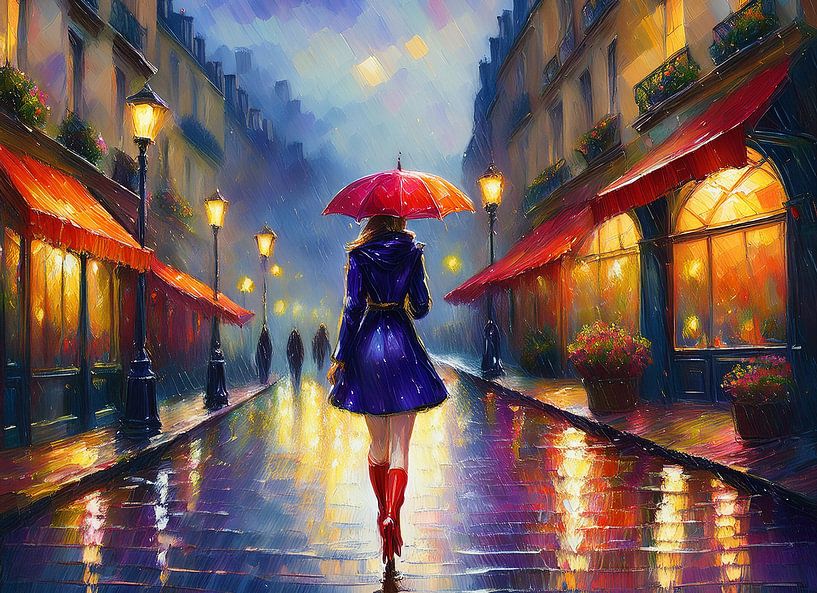 Walking in the rain by Digital Art Studio