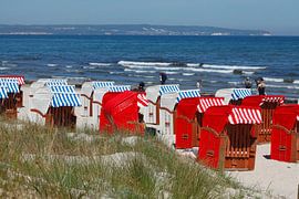 Beach with beach chairs, Binz on the island of Rügen, Mecklenburg-Western Pomerania, Germany