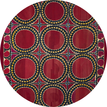 Vintage rood suzani tapijt. Geborduurd textiel. Aziatische kunst. van Dina Dankers