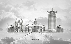 Amsterdam Skyline Wolken von Rick van Houten