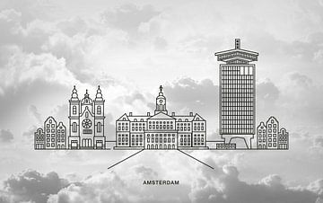 Amsterdam Skyline Wolken van Rick van Houten