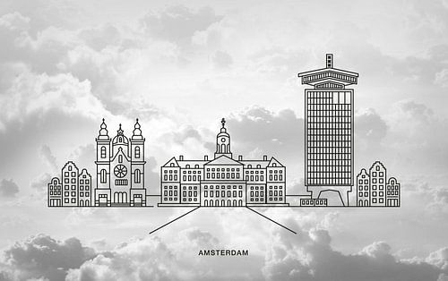 Nuages de l'horizon d'Amsterdam sur Rick van Houten