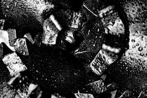Tricone drill bit close up