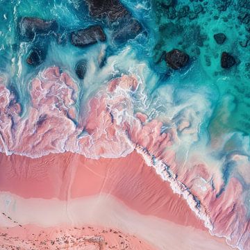 Pastelkleurig droomstrand van Poster Art Shop