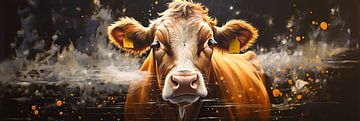 Cow on Black van ARTEO Schilderijen