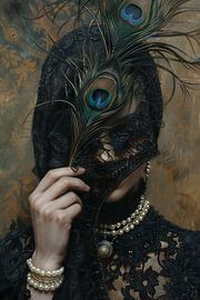 The lady with peacock feathers by NJ Midnight Studio